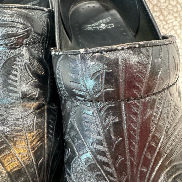 DANSKO Professional Black Tooled Leather Clogs Size 38 - Picture 7 of 9